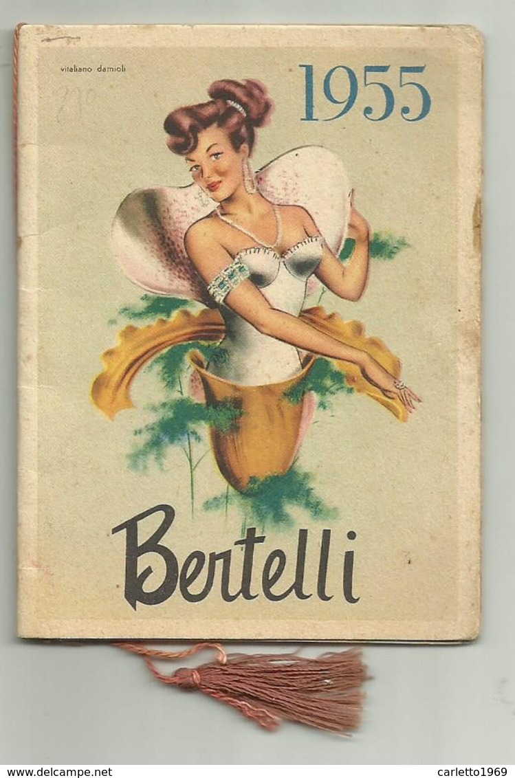 CALENDARIETTO BERTELLI 1955 DONNE E FIORI BY V.DAMIOLI - Tamaño Pequeño : 1941-60