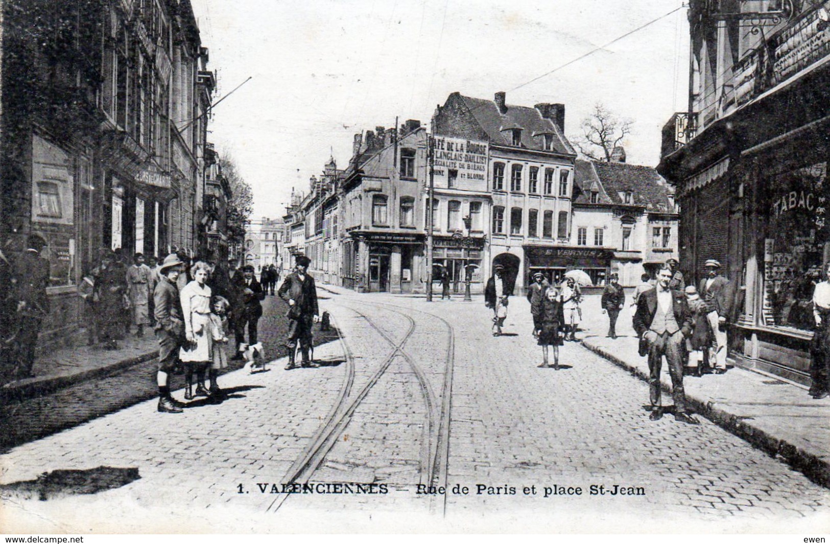 Valenciennes. Rue De Paris Et Place St-Jean. (Animée) - Valenciennes
