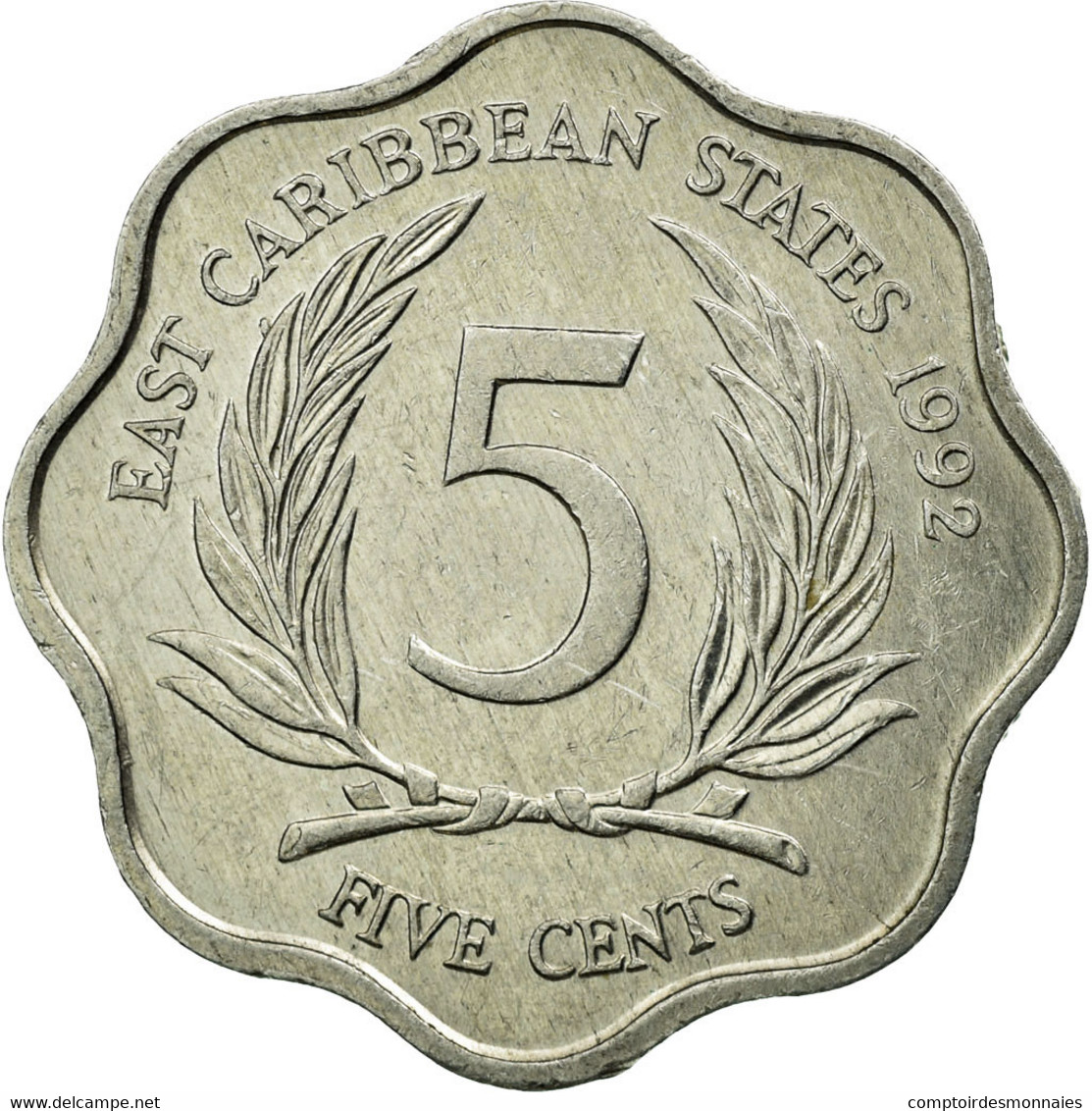 Monnaie, Etats Des Caraibes Orientales, Elizabeth II, 5 Cents, 1992, TTB - Caraïbes Orientales (Etats Des)