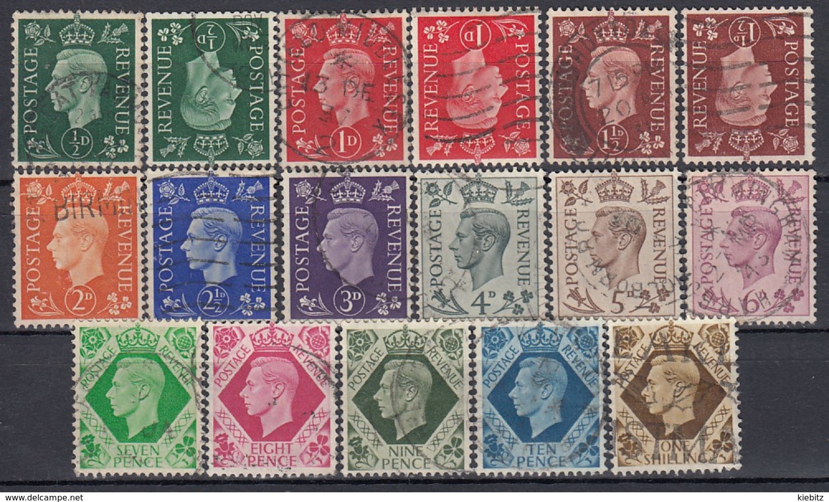 GB 1937 - MiNr: 198 - 211  Komplett  + 198-200 Z  Used - Gebraucht