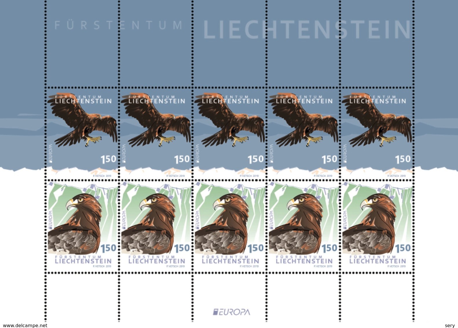 Liechtenstein 2019 Sheetlet MNH Europa  Oiseau National National Bird  Birds Oiseaux - Aigles & Rapaces Diurnes