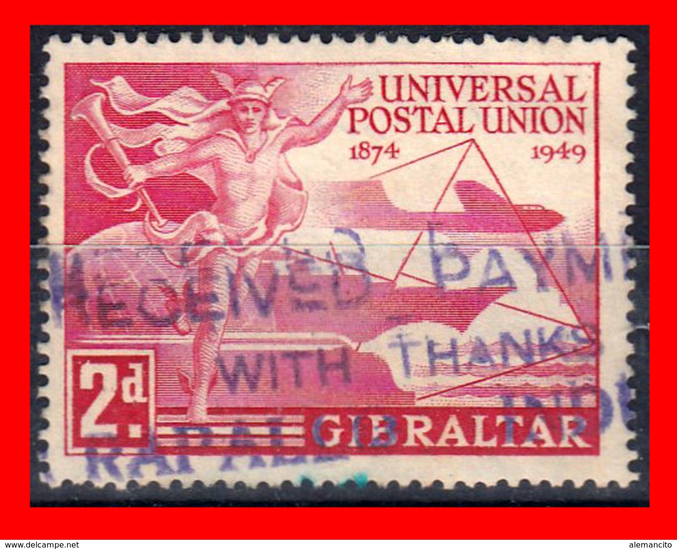 GIBRALTAR SELLO 1949 THE 75TH ANNIVERSARY OF THE UNIVERSAL POSTAL UNION - Gibraltar