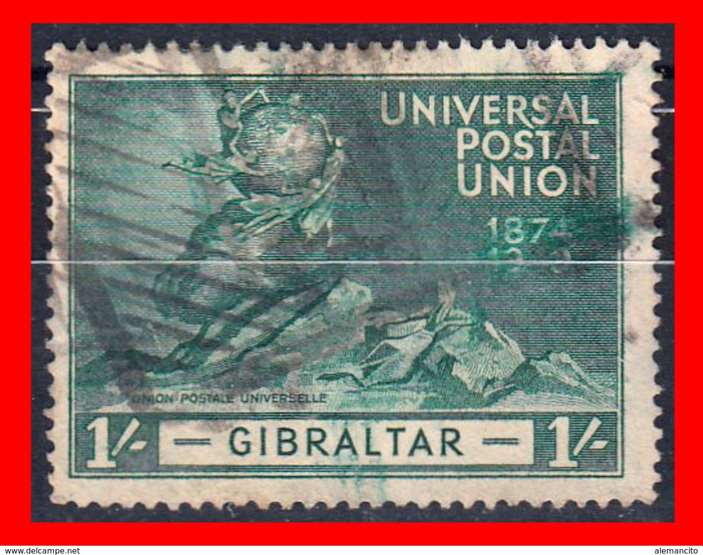 GIBRALTAR SELLO 1949 THE 75TH ANNIVERSARY OF THE UNIVERSAL POSTAL UNION - Gibilterra