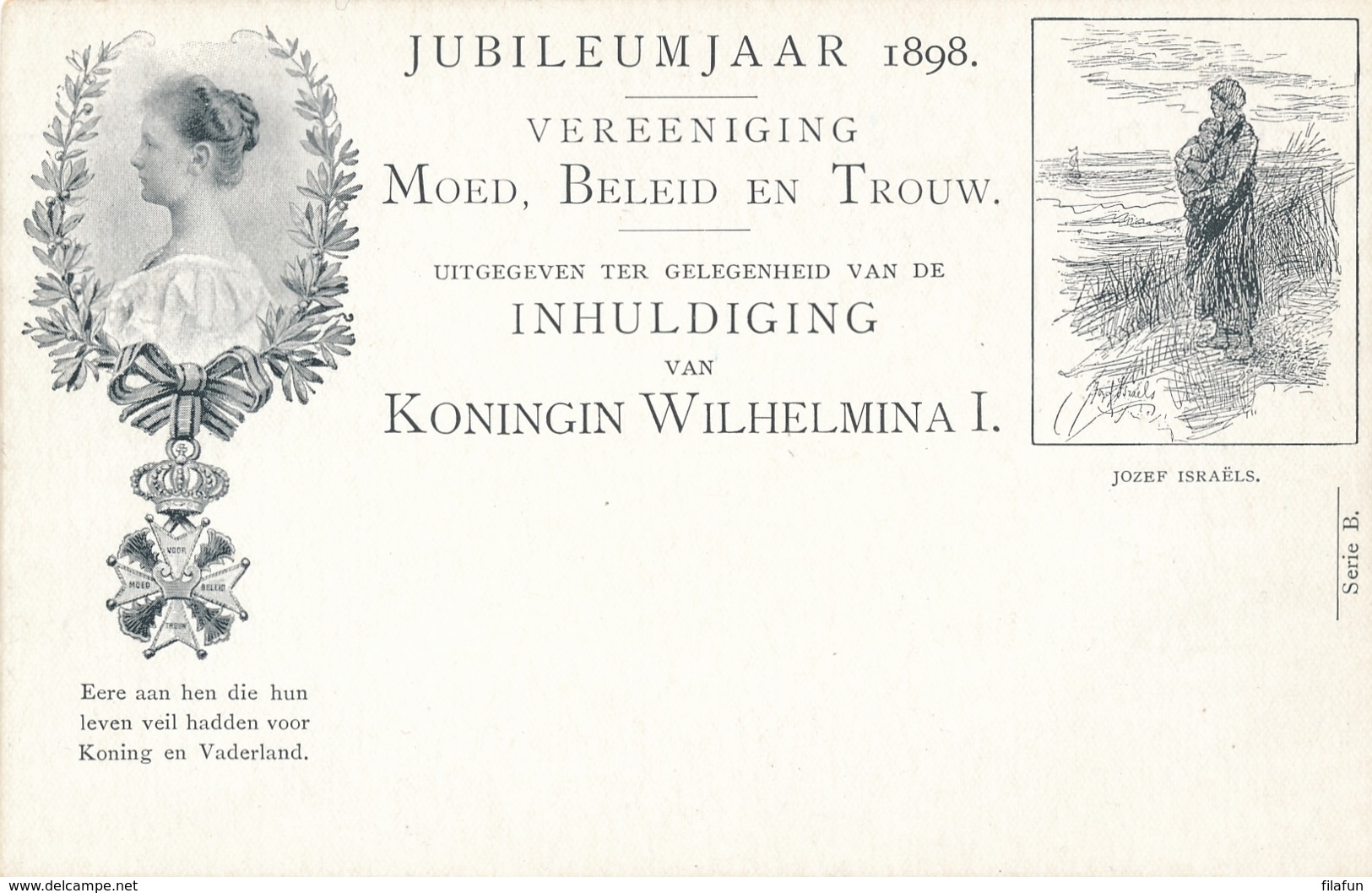 Nederland - 1898 - 2,5 Cent Cijfer, Briefkaart P33b - Tekening Jozef Israëls - Ongebruikt - Postwaardestukken