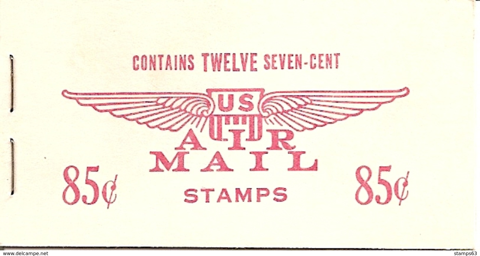 UNITED STATES (USA), 1960, Air Mail Booklet C8, 85c, Mi 0-65b - 2. 1941-80