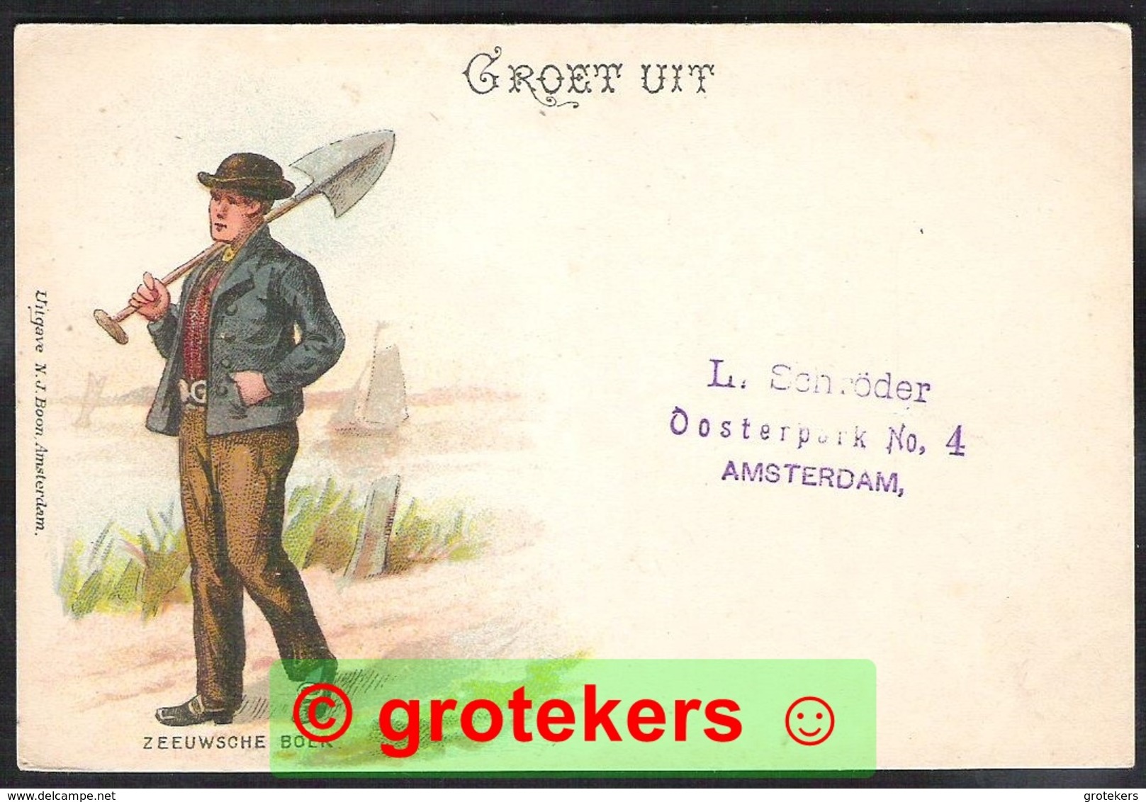 ZEEUWSCHE BOER Ca 1898 (Boon Kaart Amsterdam) - Andere & Zonder Classificatie