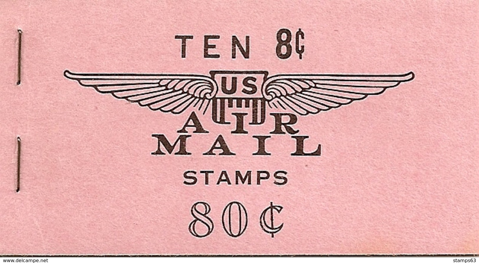 UNITED STATES (USA), 1962, Air Mail Booklet C9, 80c, Mi 69 - 1941-80