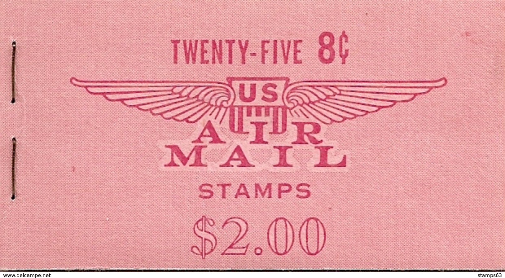 UNITED STATES (USA), 1962, Air Mail Booklet C10, $ 2.00, Mi 70 - 1941-80