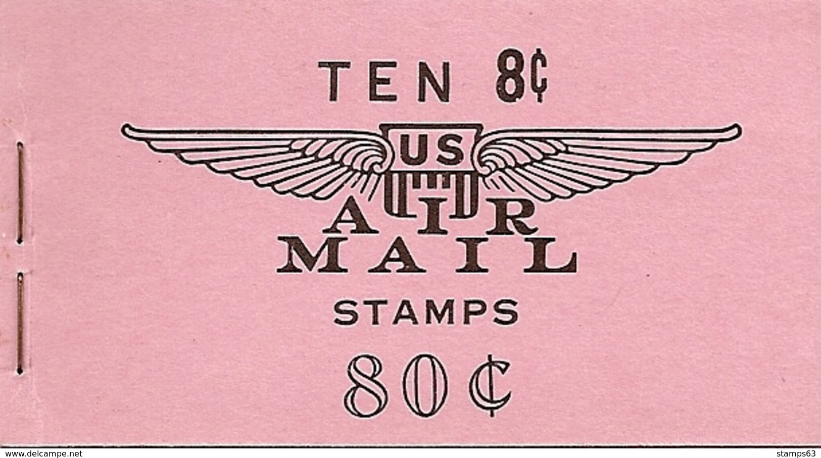 UNITED STATES (USA), 1964, Air Mail Booklet C11, 80c, Mi 72x - 2. 1941-80