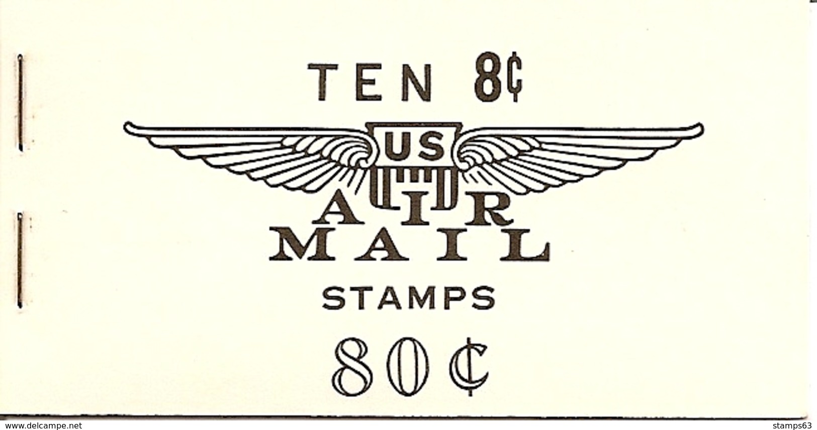 UNITED STATES (USA), 1964, Air Mail Booklet C16, 80c Black, Mi 72ya - 1941-80