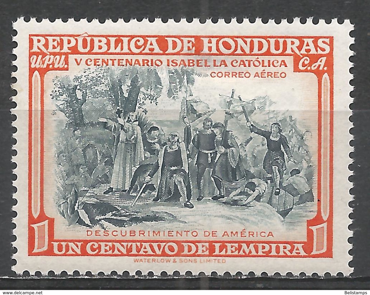 Honduras 1952. Scott #C198 (M) Discovery Of America * - Honduras