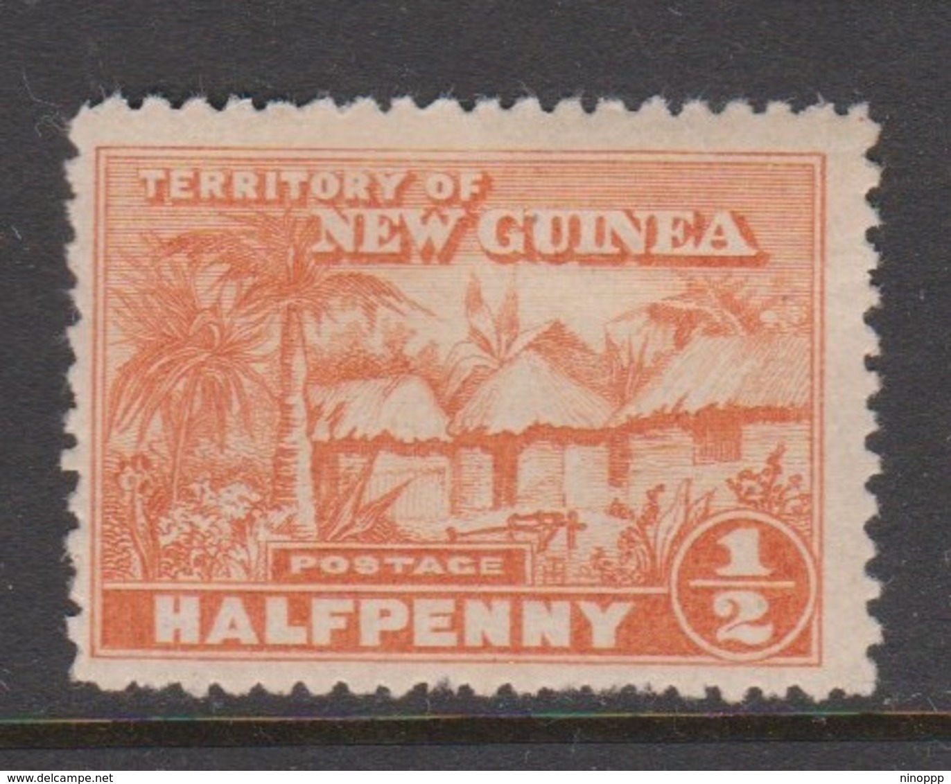 New Guinea 1925 Native Huts Half Penny Orange Mint Never Hinged - Papúa Nueva Guinea