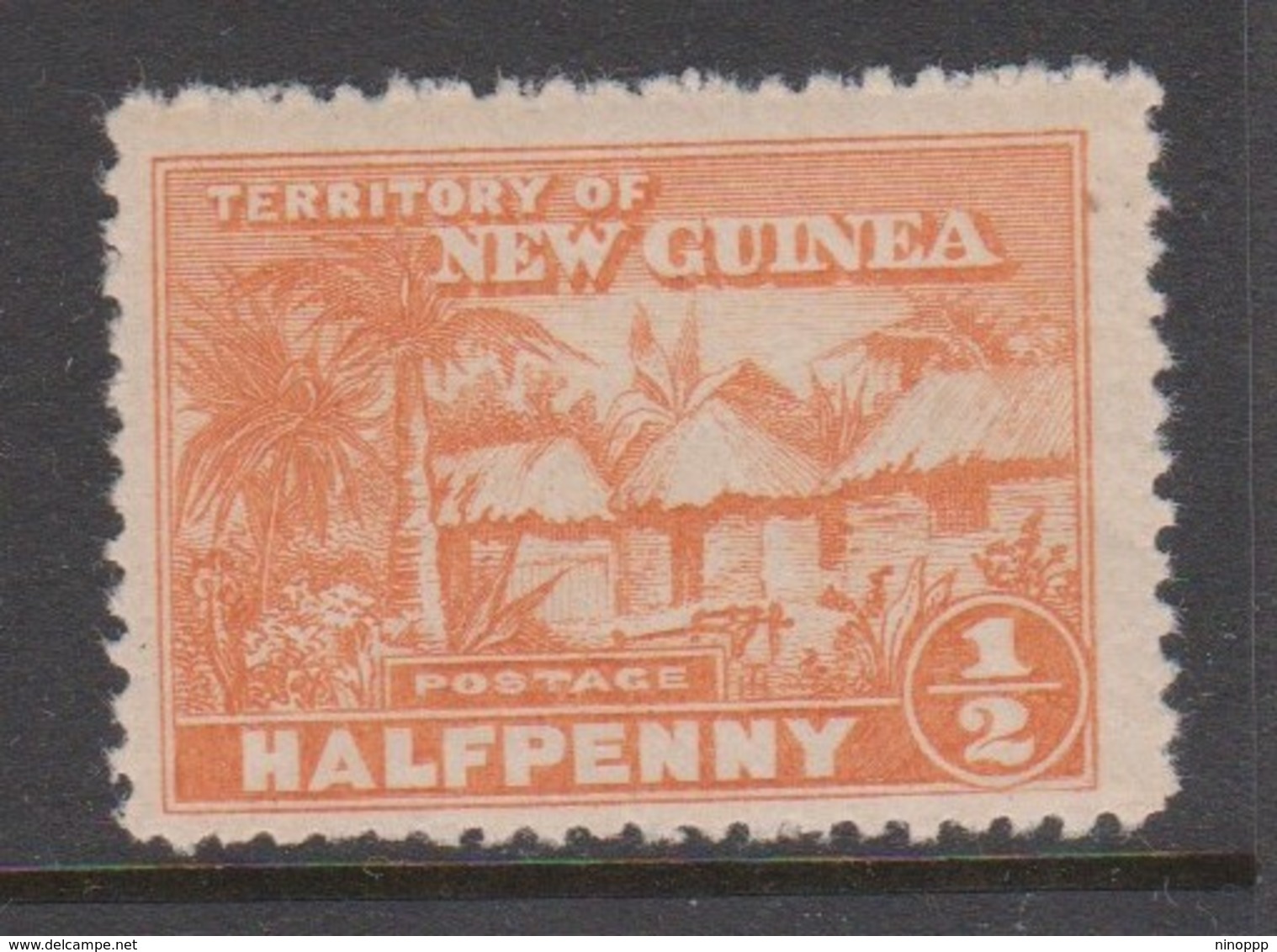 New Guinea 1925 Native Huts Half Penny Orange Mint Never Hinged - Papua New Guinea