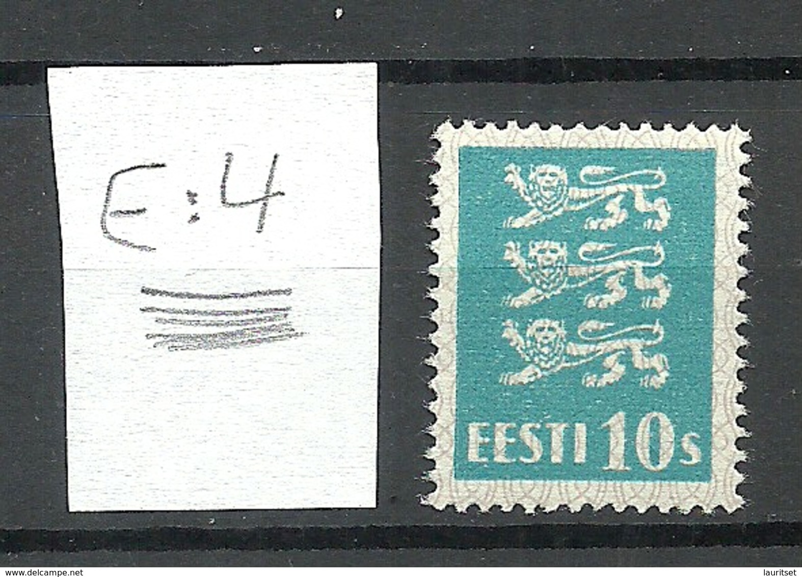 ESTLAND Estonia 1928 Michel 79 E: 4 ERROR Variety Abart Horizontally Ribbed Paper * - Estland