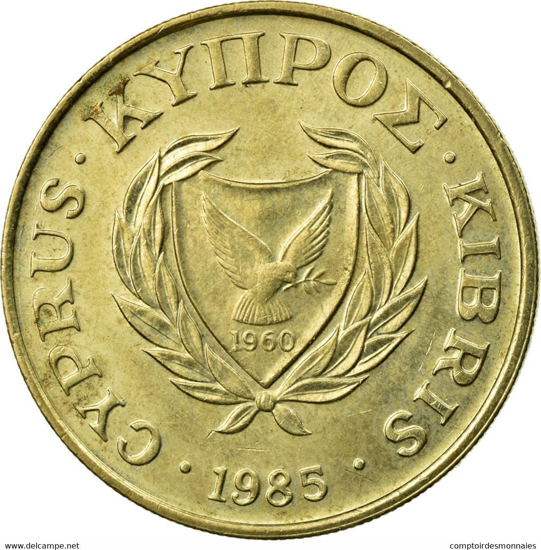 Monnaie, Chypre, 10 Cents, 1985, TTB+, Nickel-brass, KM:56.2 - Chypre