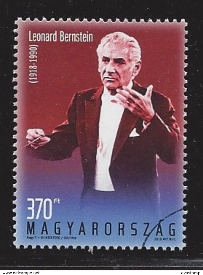 HUNGARY - 2018. Birth Centenary Of Leonard Bernstein  / Conductor / Composer USED!!! - Essais, épreuves & Réimpressions