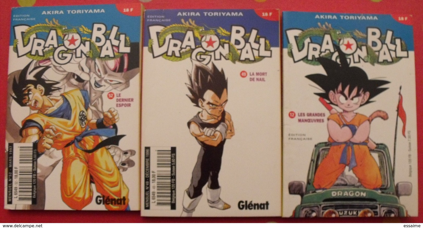 Lot De 3 Dragon Ball. Akira Toriyama. N°12,49,52. Glénat - Mangas Version Francesa