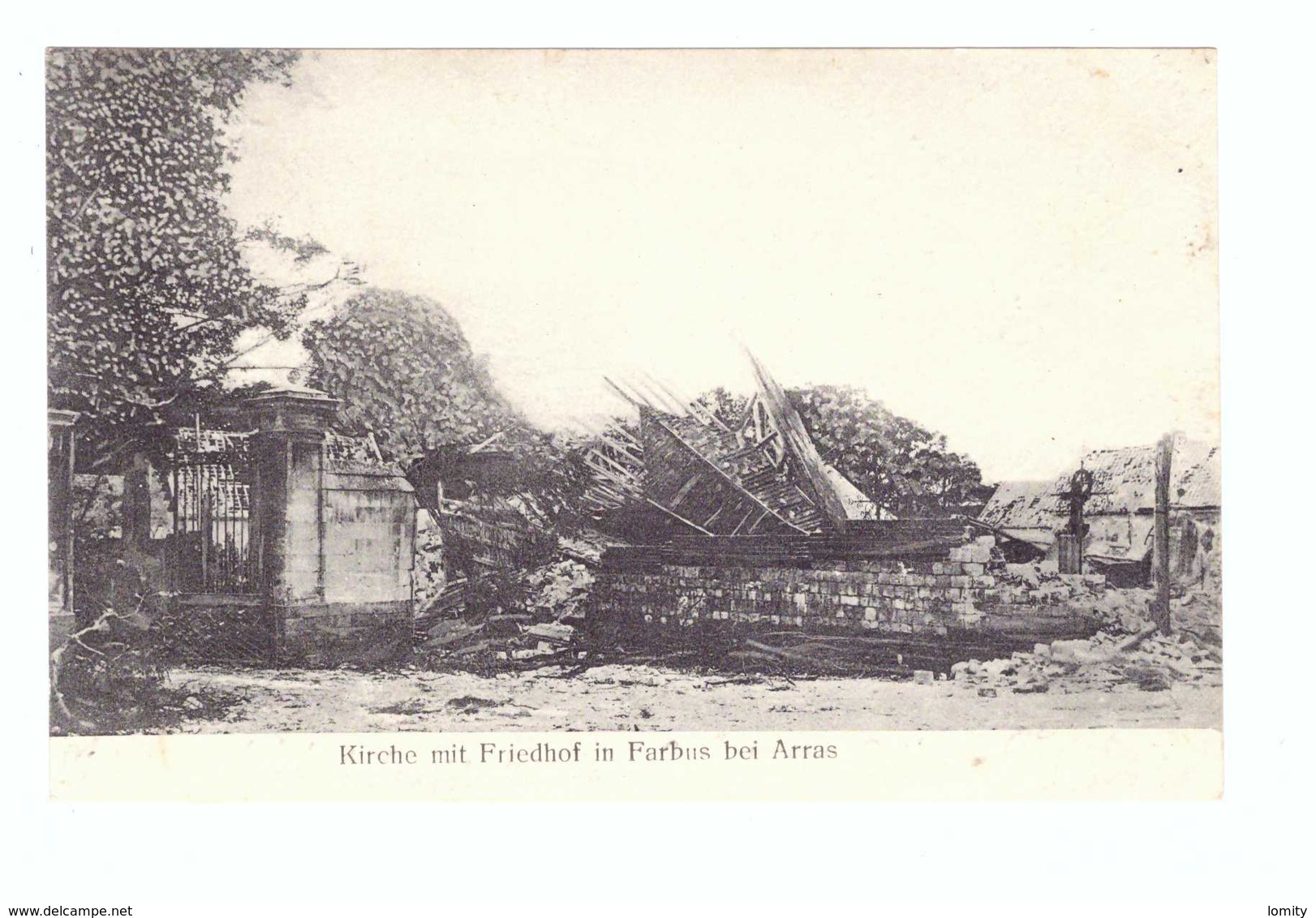 62 Farbus Kirche Mit Friedhof Eglise Avec Cimetiere Occupation Allemance Cachet Militaire Feld Postexped 1915 Guerre - Other & Unclassified