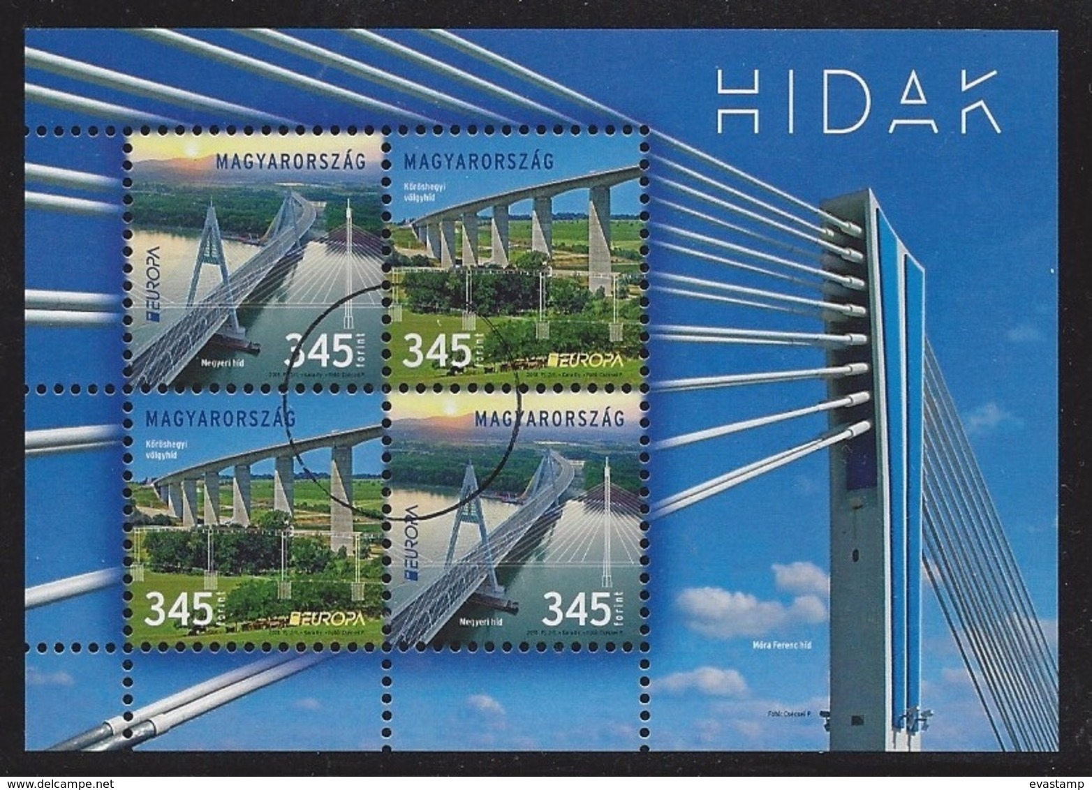 HUNGARY - 2018. S/S - Europa 2018 - Bridges   USED!!! - Essais, épreuves & Réimpressions