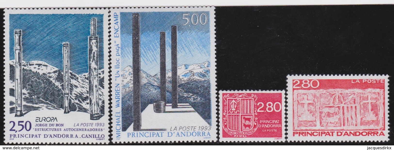 Andorre   .    Yvert   .  4 Timbres      .      **      .   Neuf SANS Charniere    . /   .   MNH - Nuovi