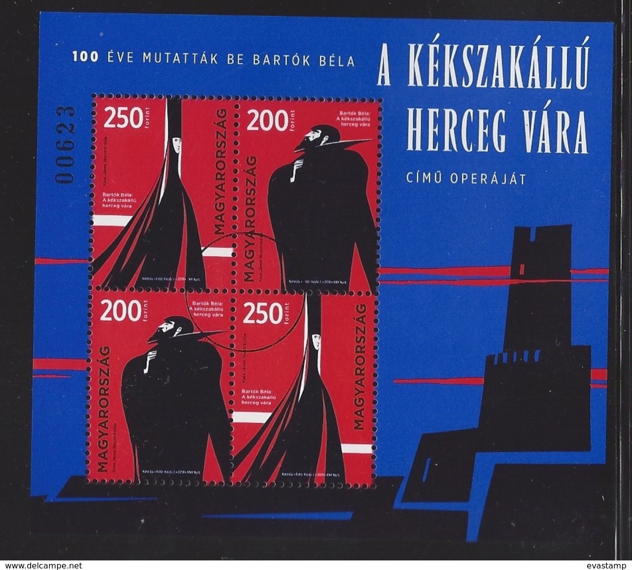 HUNGARY - 2018.  S/S - Composer Bela Bartok And The Bluebeard's Castle / Opera  USED!!! - Probe- Und Nachdrucke