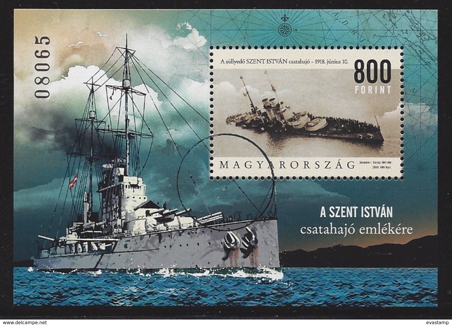 HUNGARY - 2018. S/S -In Memory Of The Battleship Saint Stephen / USED!!! - Used Stamps