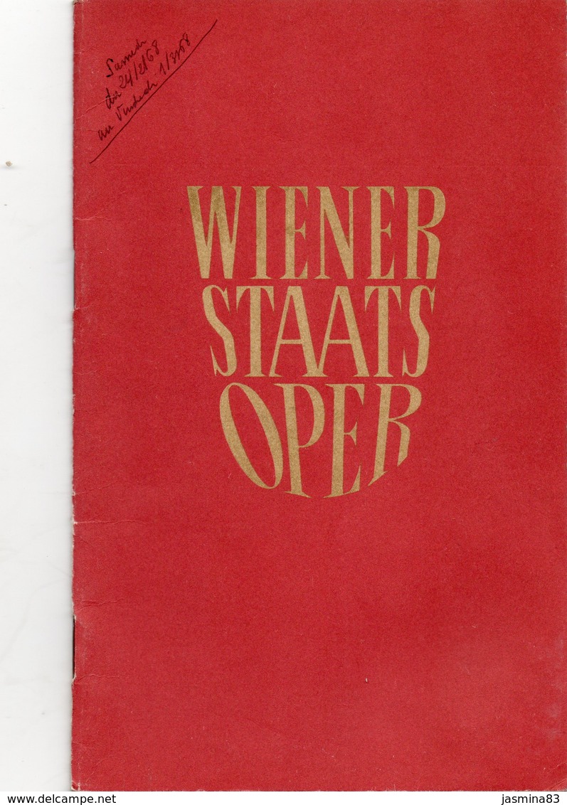 Wiener Staats Oper(livre De 28 Pages De 13 Cm Sur 21cm) En Allemand - Autres & Non Classés