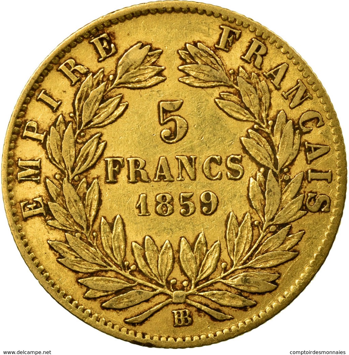 Monnaie, France, Napoléon III, 5 Francs, 1859, Strasbourg, TB+, Or - Autres & Non Classés