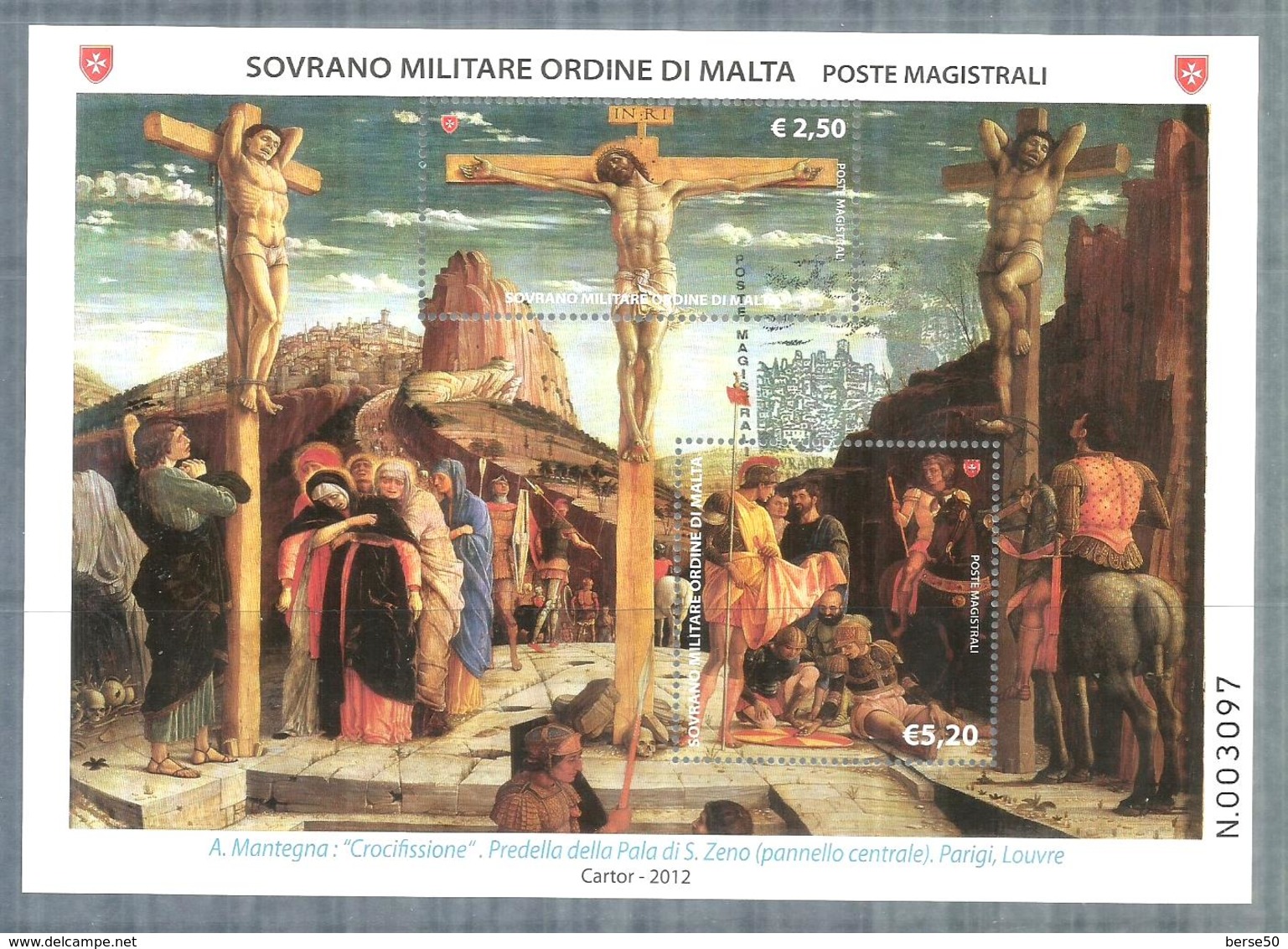 2012 ORDINE DI MALTA SMOM   Foglietto Usato FDC Bellissimo - Sovrano Militare Ordine Di Malta