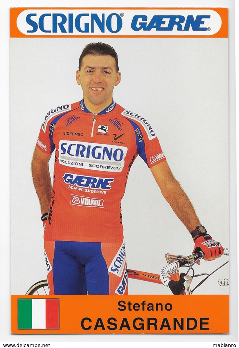 CARTE CYCLISME STEFANO CASAGRANDE TEAM SCRIGNO - GAERNE 1997 - Cyclisme