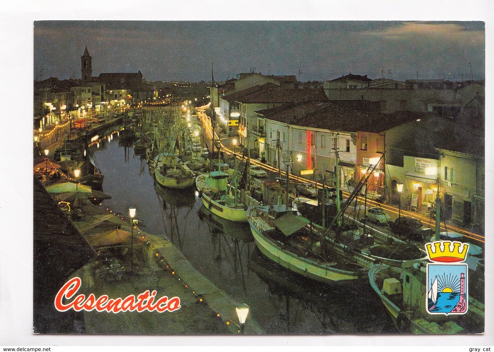 CESENATICO, Porto Canale, Notturno, Channel Port, By Night, Used Postcard [22925] - Forli