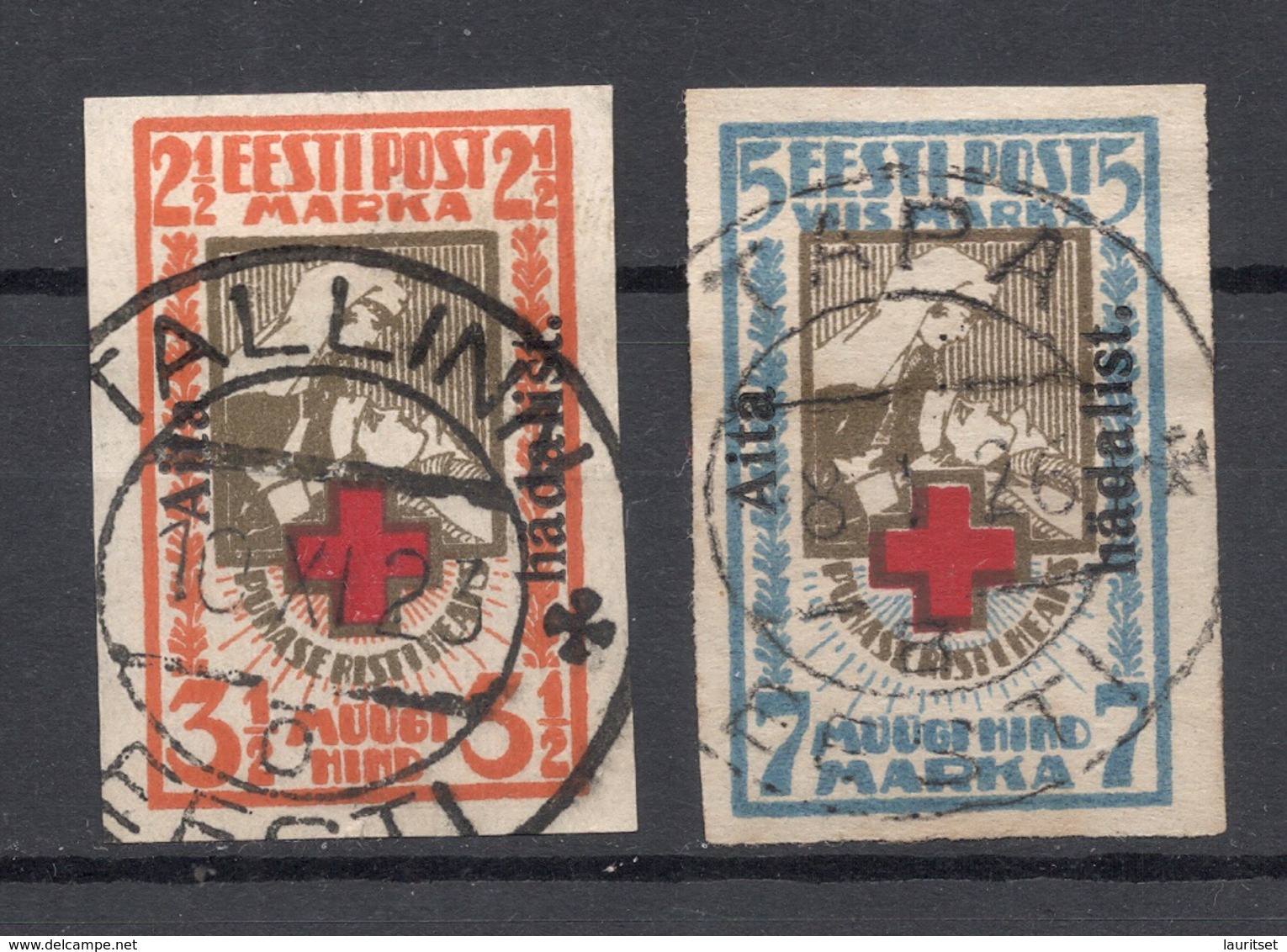 Estland Estonia 1923 Michel 46 - 47 B O + Old Sertifikat + Signed K. Kokk - Estland