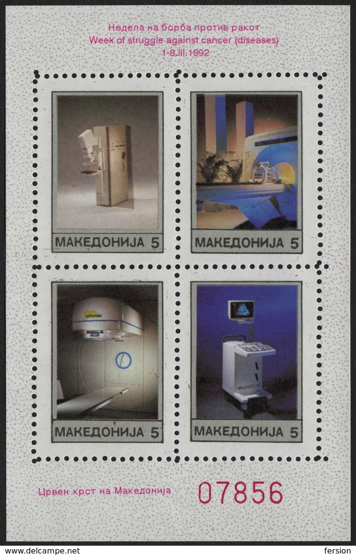 Against Cancer - MACEDONIA 1992 - CT MR MRI -  RED CROSS Charity LABEL / CINDERELLA / VIGNETTE - MNH - Rode Kruis