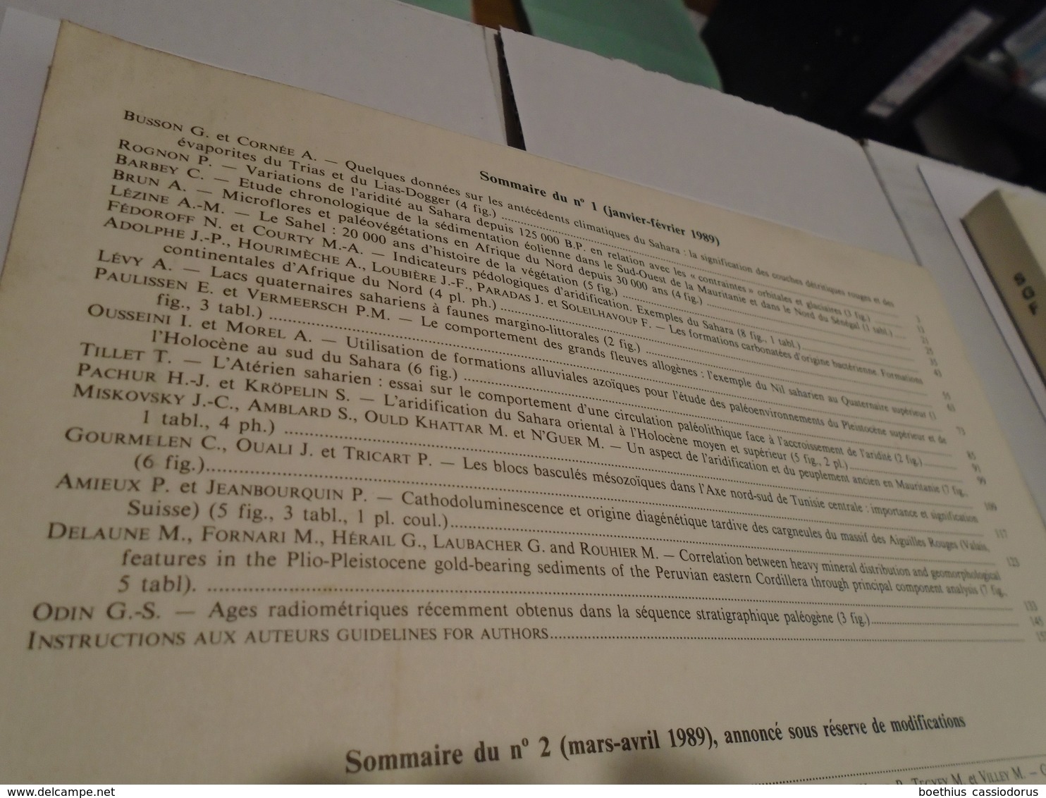 SAHARA  (2 Parties ) Bulletins De La Société Géologique De France Nov-déc 1988 Et Jan-fév 1989 - Sciences