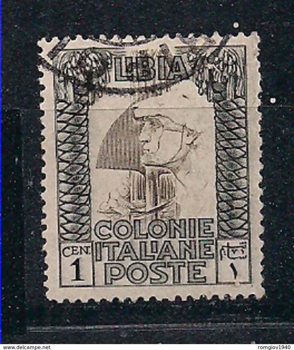 COLONIE ITALIANE  LIBIA 1924-29 PITTORICA SASS. 44 USATO VF - Libya