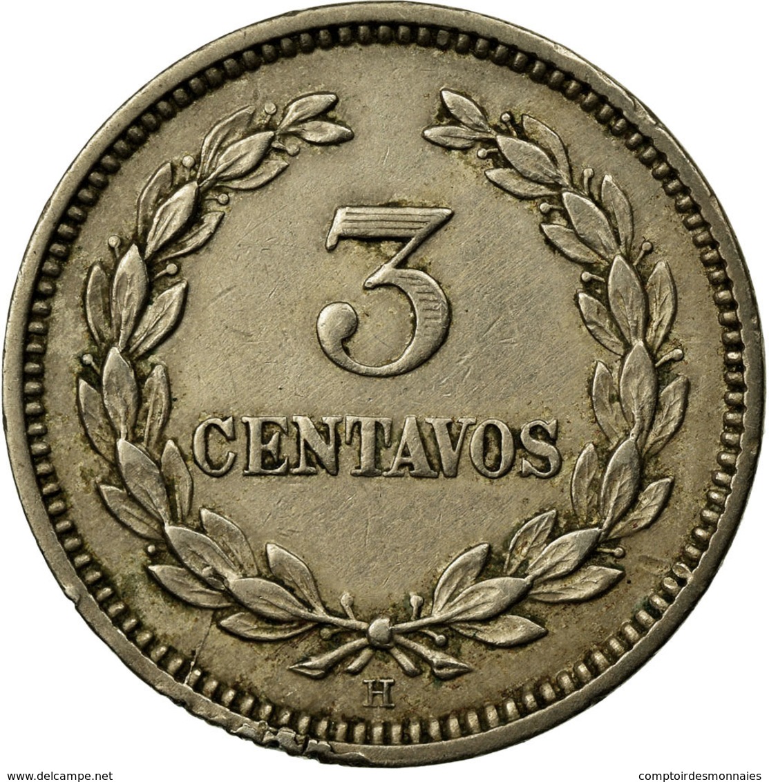 Monnaie, El Salvador, 3 Centavos, 1889, Heaton, TTB, Copper-nickel, KM:107 - Salvador