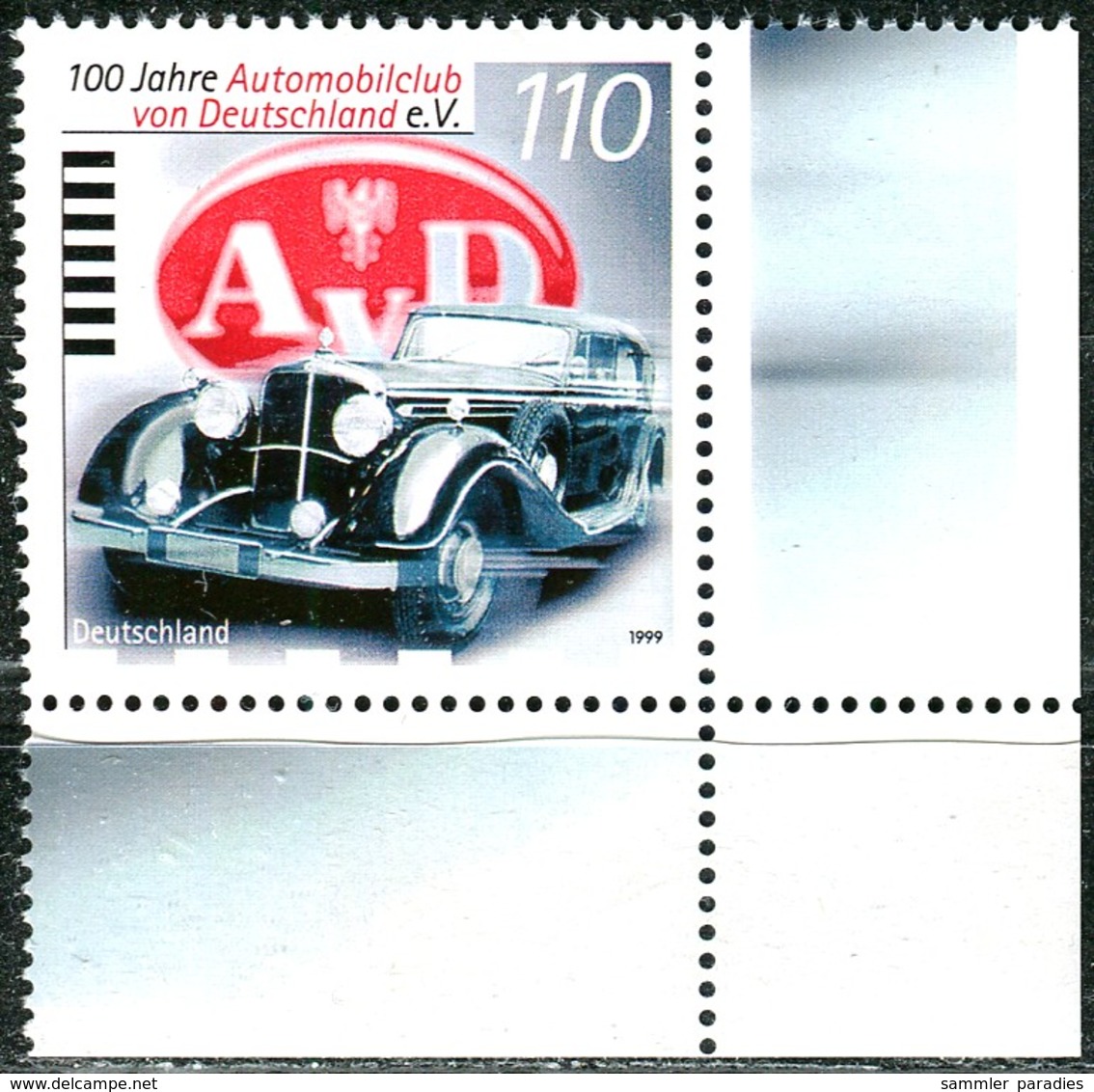 A13-08-7) BRD - Mi 2043 ECKE REU - ** Postfrisch (C) - 110Pf            100 Jahre AvD - Ungebraucht