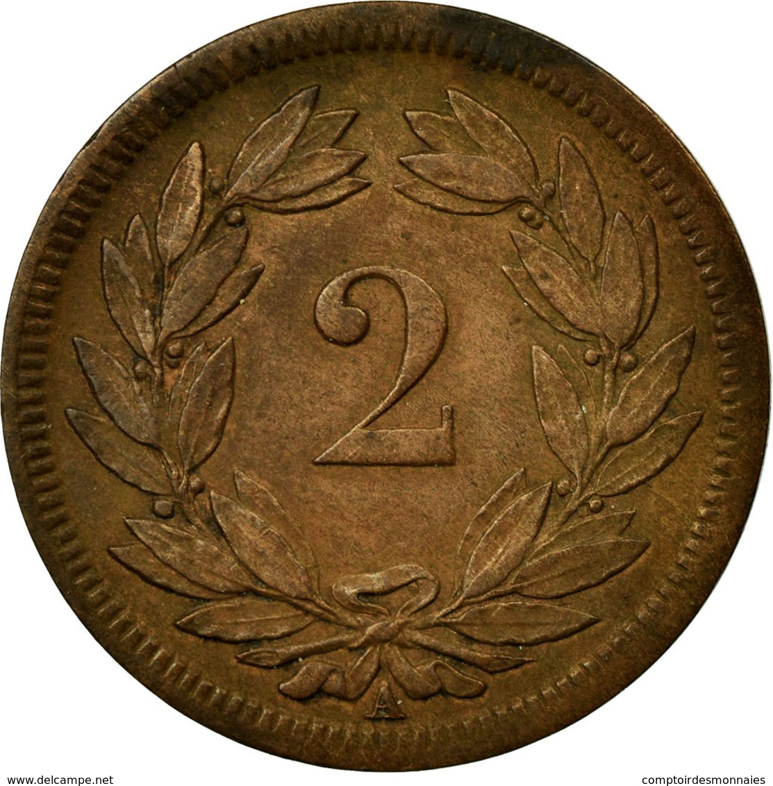 Monnaie, Suisse, 2 Rappen, 1851, Bern, TTB, Bronze, KM:4.1 - Autres & Non Classés