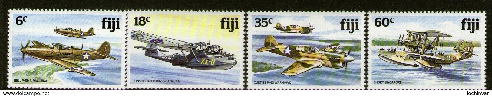 FIJI, 1976 WW2 PLANES 4 MNH - Fiji (1970-...)