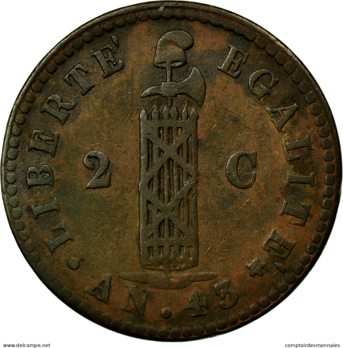 Monnaie, Haïti, 2 Centimes, 1846, TTB, Cuivre, KM:26 - Haiti