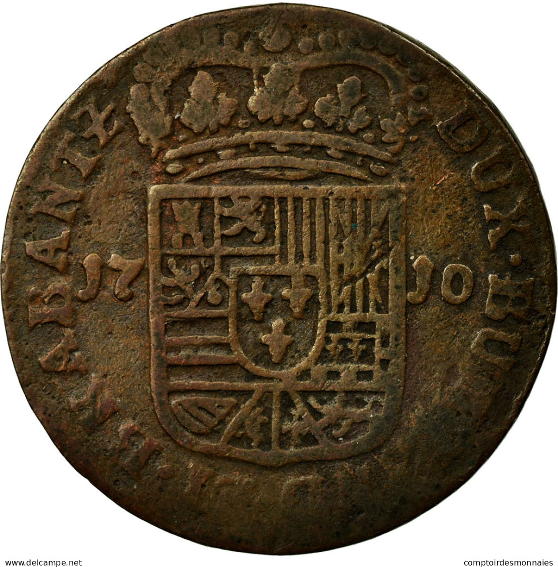 Monnaie, Pays-Bas Espagnols, NAMUR, Philip V Of Spain, Liard, 1710, Anvers, TB - Autres & Non Classés