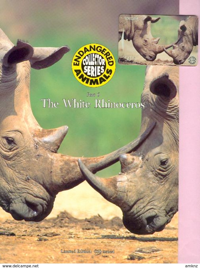 New Zealand - 1996 Endangered Species - $50 White Rhinoceros - NZ-D-78 - Mint In Pacific Coin Folder - Neuseeland