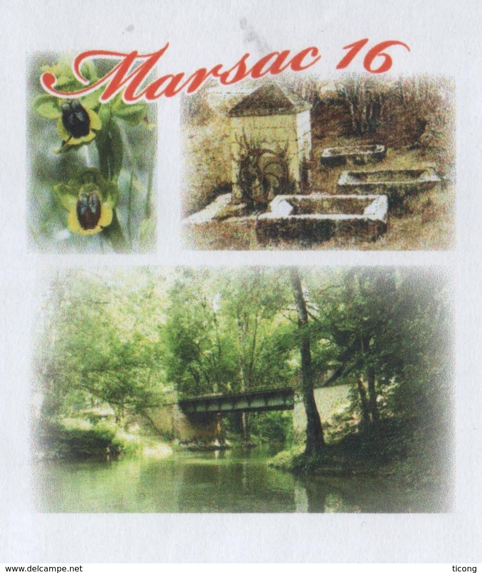 MARSAC 16 CHARENTE - VUES DU VILLAGE, PONT, FLEURS - PAP ENTIER POSTAL 2010, VOIR LES SCANNERS - Autres & Non Classés