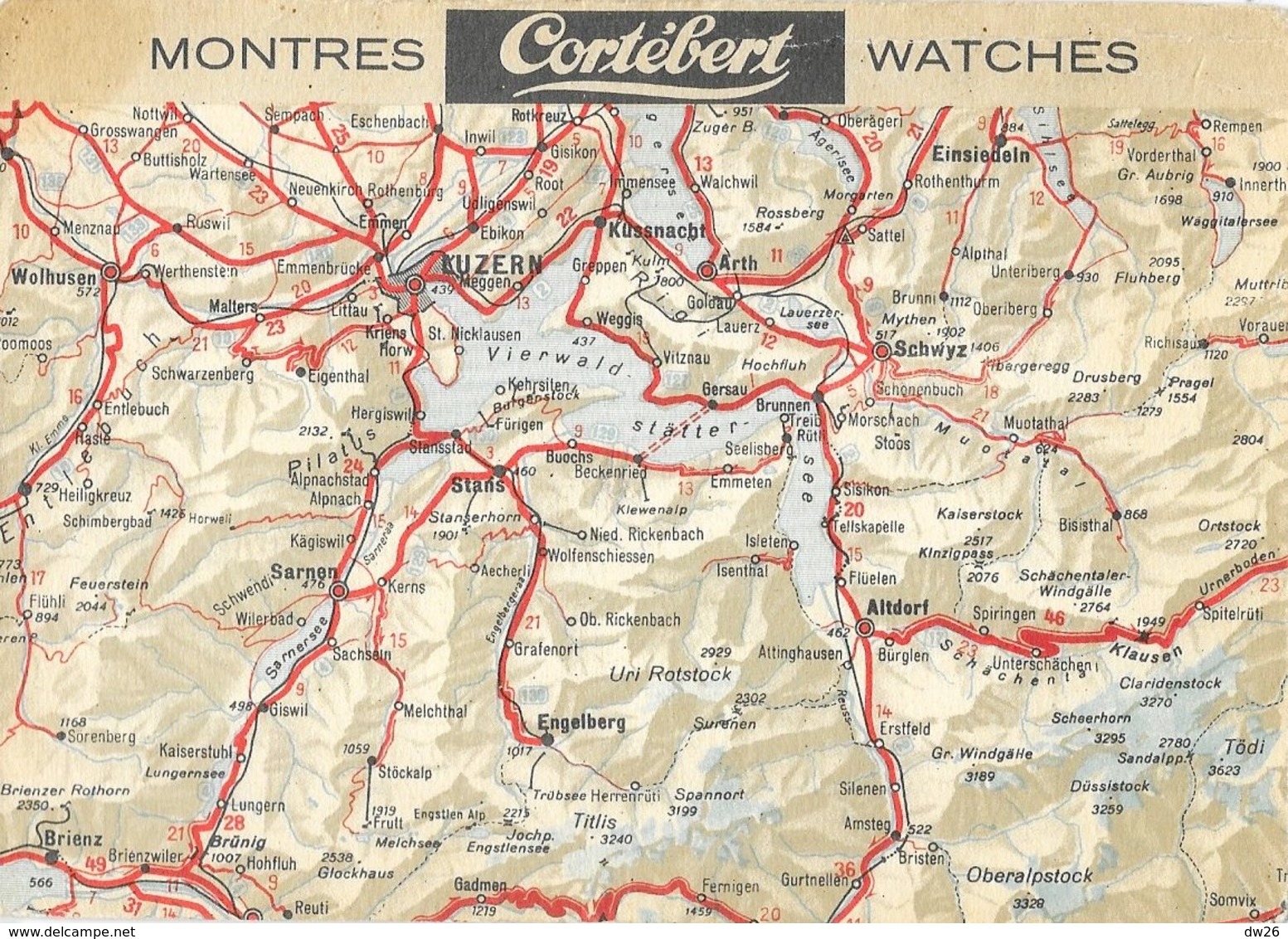 Publicité Montres (Watches) Cortébert - Carte Luzern Et Canton D'Uni - Carte Non Circulée - Pubblicitari