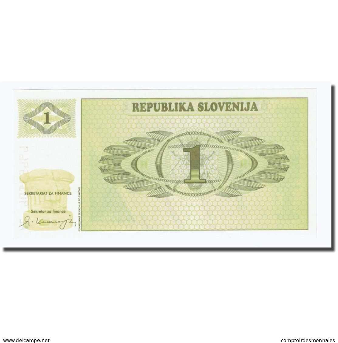 Billet, Slovénie, 1 (Tolar), Undated (1990), KM:1a, NEUF - Slovénie