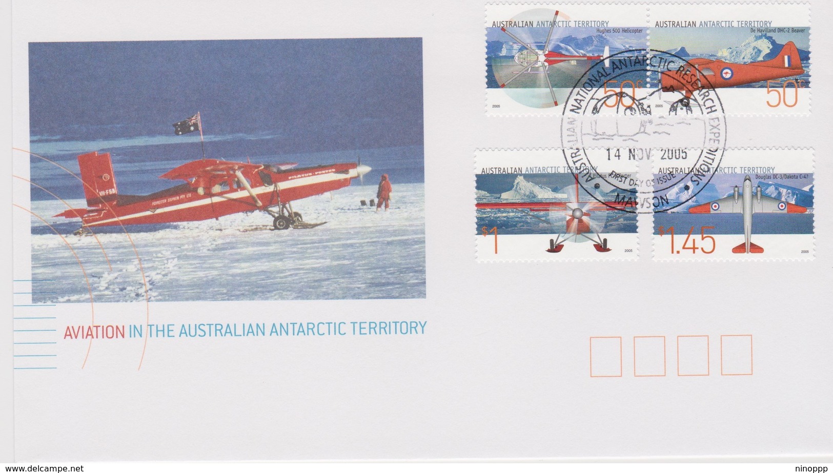 Australian Antarctic Territory 2005 Aviation,Mawson Base, FDC - FDC