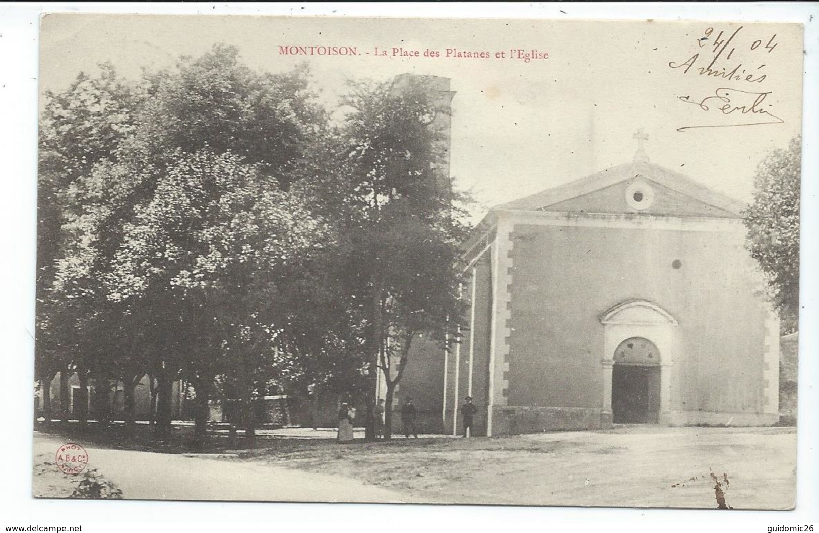 Montoison ,prix Revu ,la Place Des Platanes Et L'eglise - Autres & Non Classés