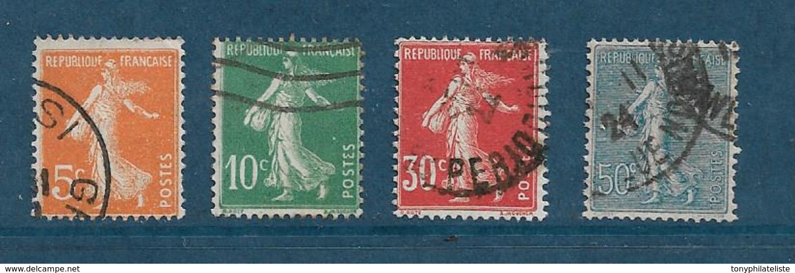 France Timbres De 1921/22 Type Semeuse N°158 A 161 Oblitérés - Oblitérés