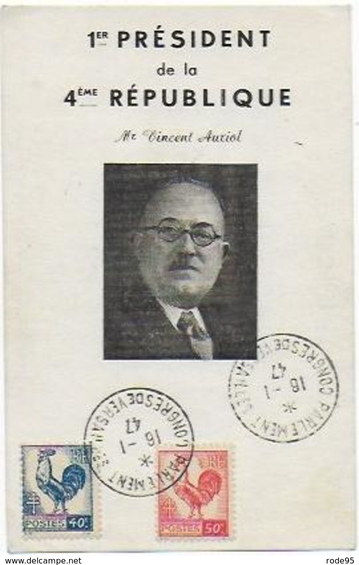 POLITIQUE Congres De Versailles PRESIDENT 4ème REPUBLIQUE  VINCENT AURIOL - Personnages