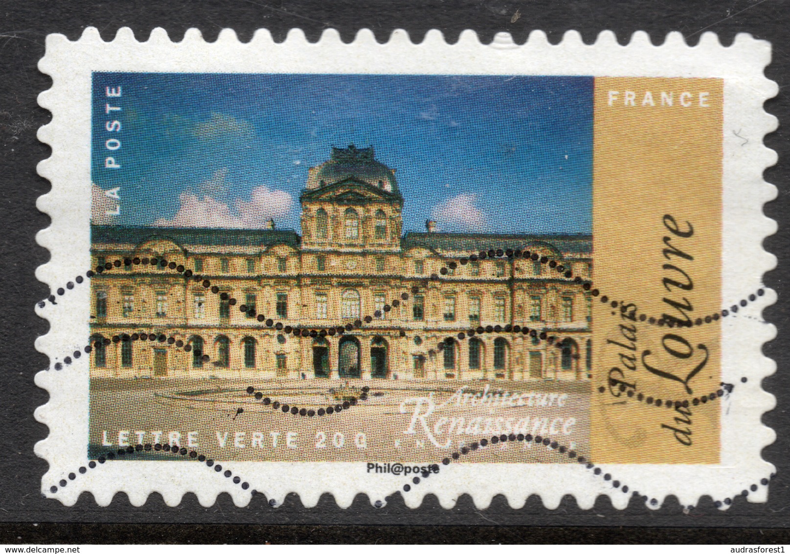 2015 Palais Du Louvre Valeur Faciale : 0,68€ Timbre Oblitéré Architecture Renaissance En France - Oblitérés